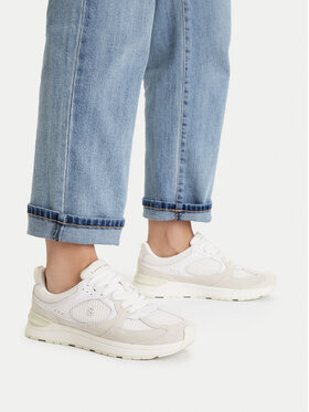 Tommy Hilfiger Tommy Hilfiger Laisvalaikio batai Th Mix Material Runner FW0FW09306 Balta