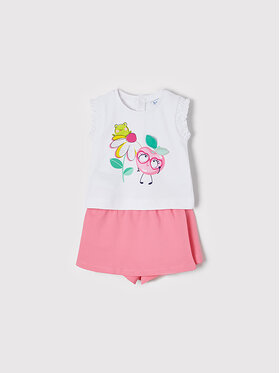 Mayoral Mayoral Set tricou și pantaloni scurți sport 1241 Alb Regular Fit