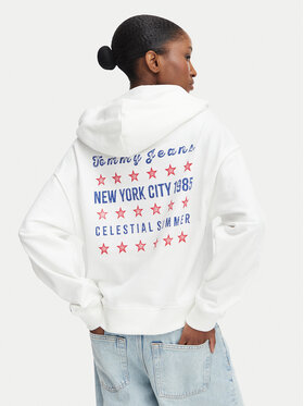 Tommy Jeans Tommy Jeans Pluus Star Novelty DW0DW23484 Valge Boxy Fit
