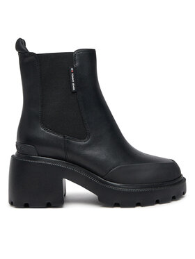Tommy Jeans Tommy Jeans Botine Tjw Mid Heel Chelsea Boot EN0EN02681 Negru