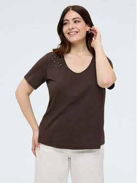 Fiorella Rubino Fiorella Rubino T-Shirt G025L009550N022 Brązowy Regular Fit
