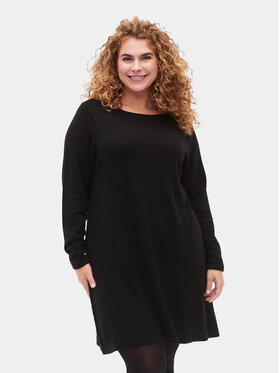 Zizzi Zizzi Trikotažinė suknelė M61194B Juoda Regular Fit