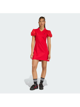 adidas adidas Sukienka codzienna with balloon sleeves Czerwony Slim Fit