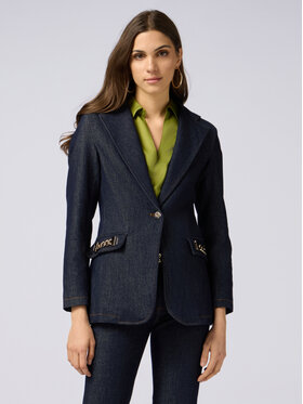 Oltre Oltre Giacca di transizione Q752R004508N034 Blu A-Line Fit