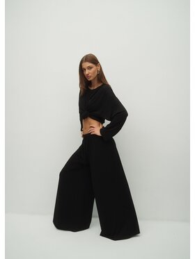 Le Collet Le Collet Spodnie materiałowe TONIA Czarny Wide Leg