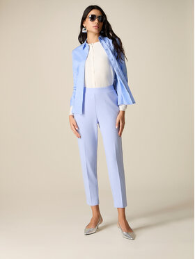 Oltre Oltre Spodnie materiałowe P273J102543N004 Turkusowy Regular Fit