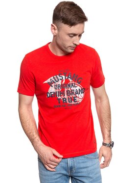 Mustang Mustang T-Shirt ALEX C PRINT Czerwony Regular Fit