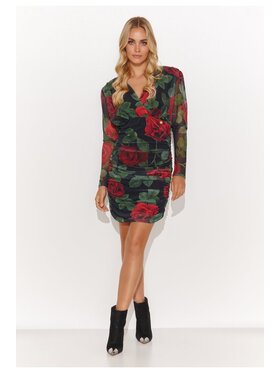 Makadamia Makadamia Sukienka koktajlowa M814 Zielony Classic Fit