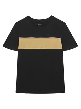 Calvin Klein Jeans Calvin Klein Jeans Tricou Panel Colorblock IB0IB02609 Negru Regular Fit