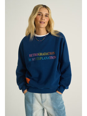 NAOKO NAOKO Bluza Retrogradation Granatowy Reglan Fit