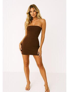 Nudyess Nudyess Sukienka letnia 1022A Brązowy Fitted Fit