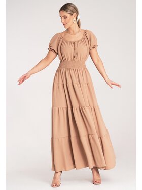 FIGL FIGL Letné šaty M1170 Béžová Flared Fit