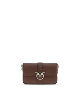 PINKO PINKO Kabelka Brown Calf Leather Bos Taurus Shoulder Hnedá