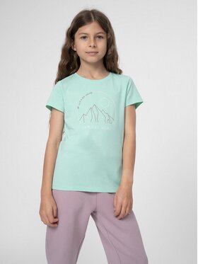 4F 4F T-Shirt 4FJSS23TTSHF387 Zielony Regular Fit