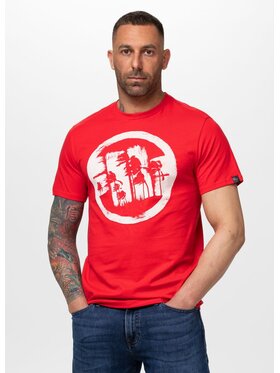 PITBULL PITBULL T-Shirt LOGO PALMS Czerwony Regular Fit