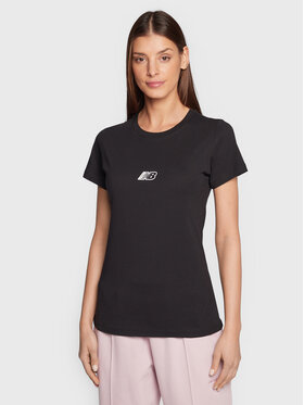 New Balance New Balance Marškinėliai Essentials WT23515 Juoda Athletic Fit