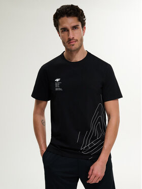4F 4F T-Shirt MONOCHROME MOVEMENT Czarny Regular Fit
