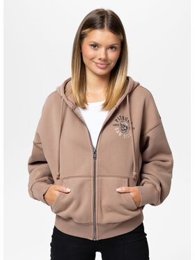 PITBULL PITBULL Bluza Washed LOVIA SKULL SURF Brązowy Regular Fit