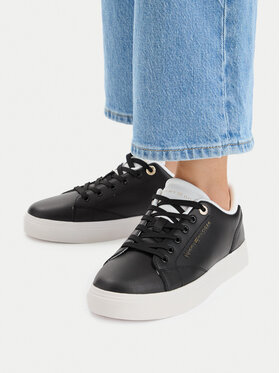 Tommy Hilfiger Tommy Hilfiger Сникърси Th Feminine Cupsole Leather FW0FW09105 Черен