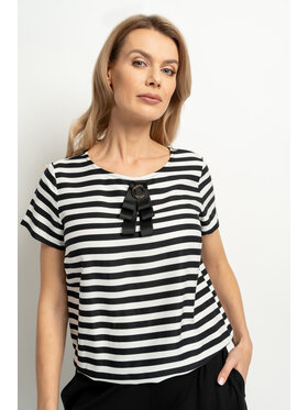 CLICK CLICK Blúzka Bluzka Grace Stripes 24 Čierna Classic Fit
