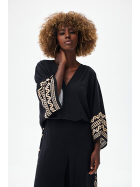 blue shadow blue shadow Bluzka Leni Czarny Regular Fit