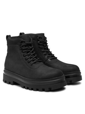 Calvin Klein Jeans Pohodni čevlji Lugged Laceup Boot Oxf Hiking Nb YM0YM01076 Črna