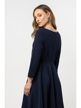 Awama Awama Sukienka koktajlowa A708 Granatowy Basic Fit