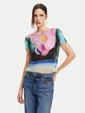 Desigual Desigual T-Shirt Plisa 24WWTK95 Bunt Slim Fit
