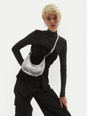 PINKO PINKO Дамска чанта Brioche Hobo Mini AI 24-25 PLTT 101433 A204 Сребрист