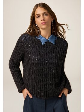 Oltre Oltre Sweter M150E002158N023 Szary Regular Fit