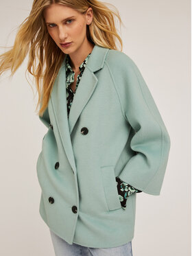 Motivi Motivi Cappotto 0072W000102N005 Turchese Over Fit