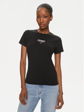 Tommy Jeans Tommy Jeans Marškinėliai Essential DW0DW17839 Juoda Slim Fit