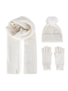 Beverly Hills Polo Club Beverly Hills Polo Club Komplekt müts, sall ja kindad BHPC-WC-002-AW24 Valge