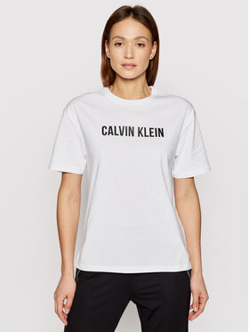 Calvin Klein Performance Calvin Klein Performance Tricou Logo Boyfriend 00GWS1K109 Alb Relaxed Fit