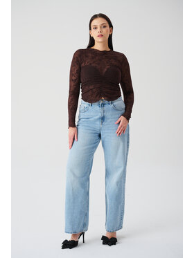 ROSE AVENUE ROSE AVENUE Bluzka BLUZKA KORONKOWA ZORA Brązowy Regular Fit