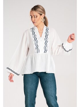 FIGL FIGL Blúzka M1192 Biela Flared Fit