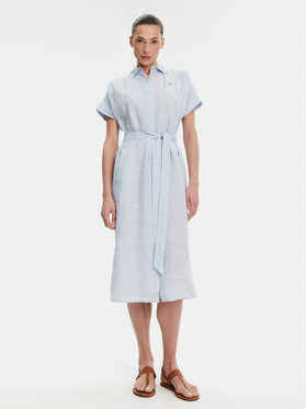 Tommy Hilfiger Tommy Hilfiger Rochie tip cămașă Ess WW0WW44653 Albastru celest Regular Fit
