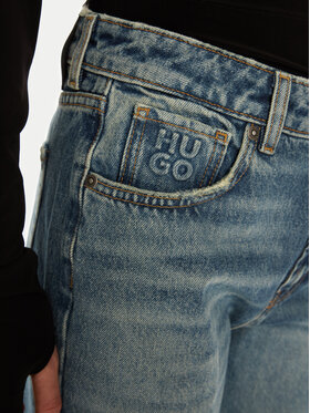 HUGO Jeans Hlače Gilissi 50530319 Modra Straight Fit