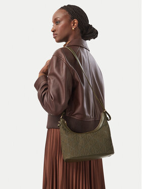Calvin Klein Calvin Klein Torbica Emblem Aop Sueded Shoulder Bag LV04F3880G Tamno zelena
