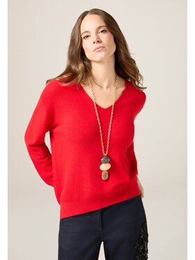 Oltre Oltre Cardigan M127E002127N016 Rosso Regular Fit