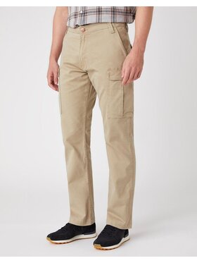 Wrangler Wrangler Spodnie materiałowe CASEY CARGO Beżowy Straight Fit
