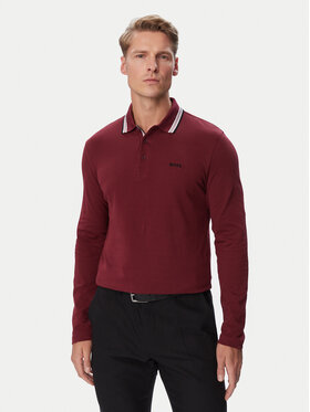 BOSS BOSS Polo Plisy  50536609 Bordeaux Regular Fit