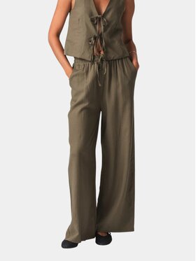 TeeShoppen TeeShoppen Spodnie materiałowe 'Basic Collection' Zielony Oversize