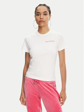 Juicy Couture Juicy Couture Marškinėliai La Beach JCWCT125319 Balta Regular Fit