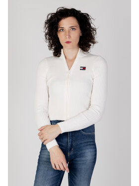 Tommy Jeans Tommy Jeans Maglione TJW BADGE ZIP TRHU S Bianco Regular Fit