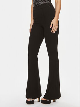 Guess Guess Штани з тканини Flared Evelina W4RB44 KC2A2 Чорний Regular Fit