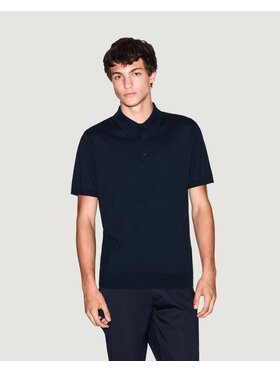 Armani Exchange Armani Exchange Polo KNIT Niebieski Casual Fit