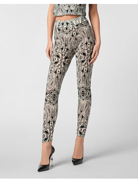 PHILIPP PLEIN PHILIPP PLEIN Legginsy 26355 Kremowy Active Fit