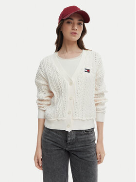 Tommy Jeans Tommy Jeans Kardigán DW0DW23024 Ekru Regular Fit