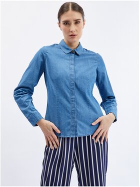 Orsay Orsay Koszula jeansowa 660086580000__36 Niebieski Regular Fit